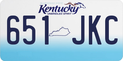 KY license plate 651JKC