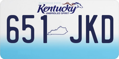 KY license plate 651JKD