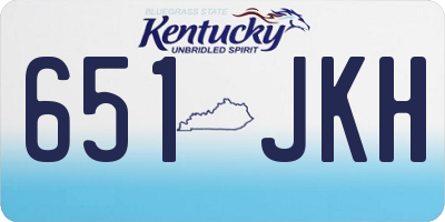 KY license plate 651JKH