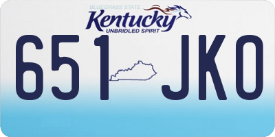 KY license plate 651JKO