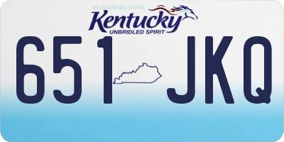 KY license plate 651JKQ