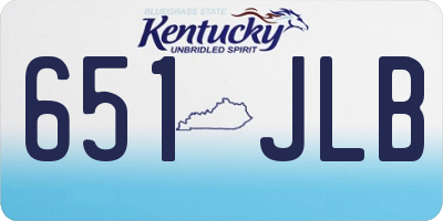 KY license plate 651JLB