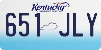 KY license plate 651JLY