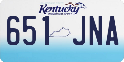 KY license plate 651JNA