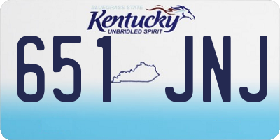 KY license plate 651JNJ
