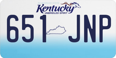 KY license plate 651JNP