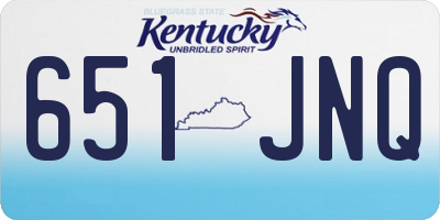 KY license plate 651JNQ