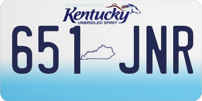 KY license plate 651JNR