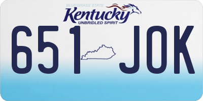 KY license plate 651JOK