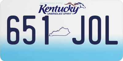 KY license plate 651JOL