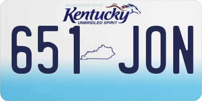 KY license plate 651JON