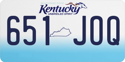 KY license plate 651JOQ
