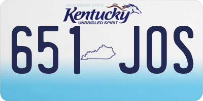 KY license plate 651JOS