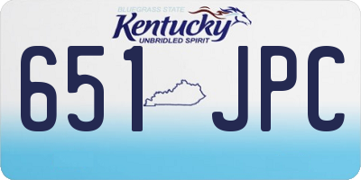 KY license plate 651JPC
