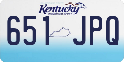 KY license plate 651JPQ