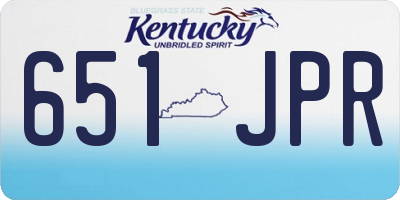 KY license plate 651JPR