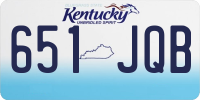 KY license plate 651JQB