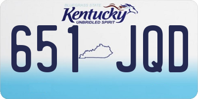 KY license plate 651JQD