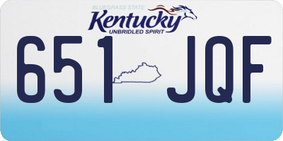 KY license plate 651JQF