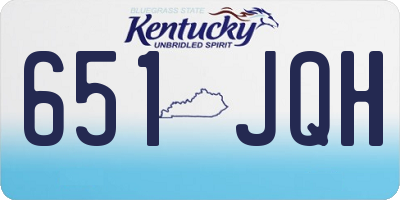 KY license plate 651JQH