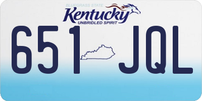 KY license plate 651JQL