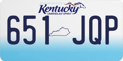 KY license plate 651JQP
