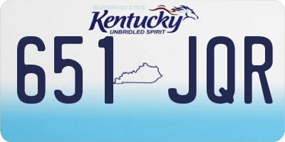 KY license plate 651JQR