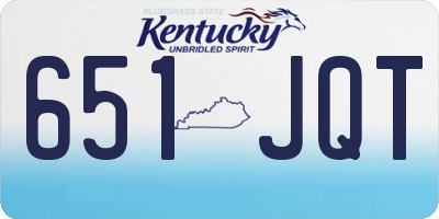KY license plate 651JQT