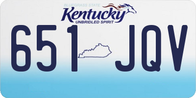 KY license plate 651JQV