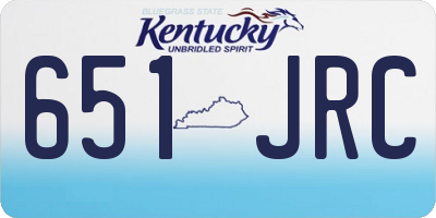 KY license plate 651JRC