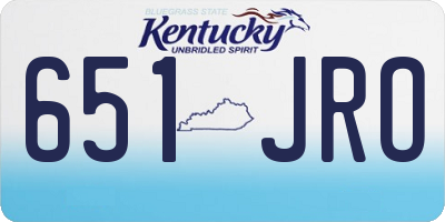 KY license plate 651JRO