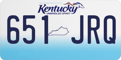 KY license plate 651JRQ