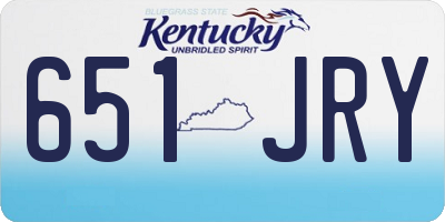 KY license plate 651JRY