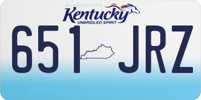 KY license plate 651JRZ