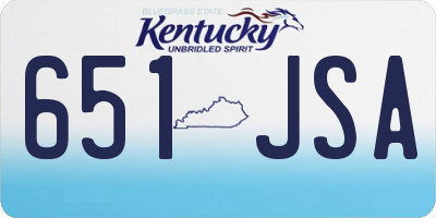 KY license plate 651JSA