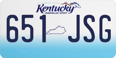 KY license plate 651JSG