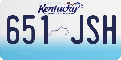 KY license plate 651JSH