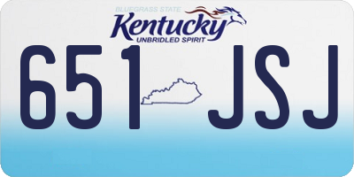 KY license plate 651JSJ