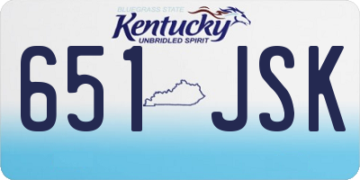 KY license plate 651JSK