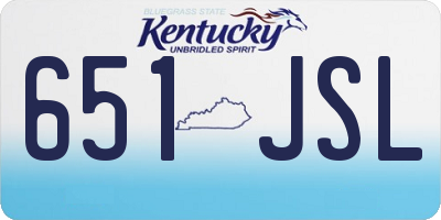KY license plate 651JSL