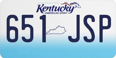 KY license plate 651JSP
