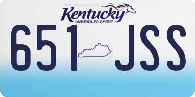 KY license plate 651JSS