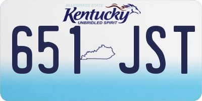 KY license plate 651JST