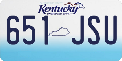KY license plate 651JSU