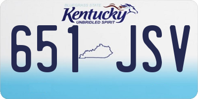 KY license plate 651JSV