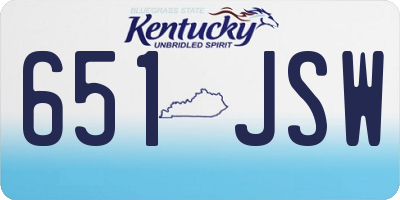 KY license plate 651JSW