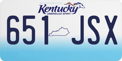 KY license plate 651JSX