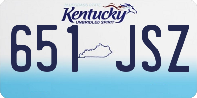 KY license plate 651JSZ