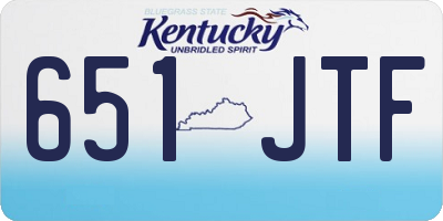 KY license plate 651JTF