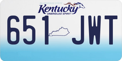 KY license plate 651JWT